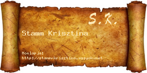 Stamm Krisztina névjegykártya