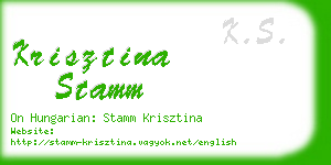 krisztina stamm business card